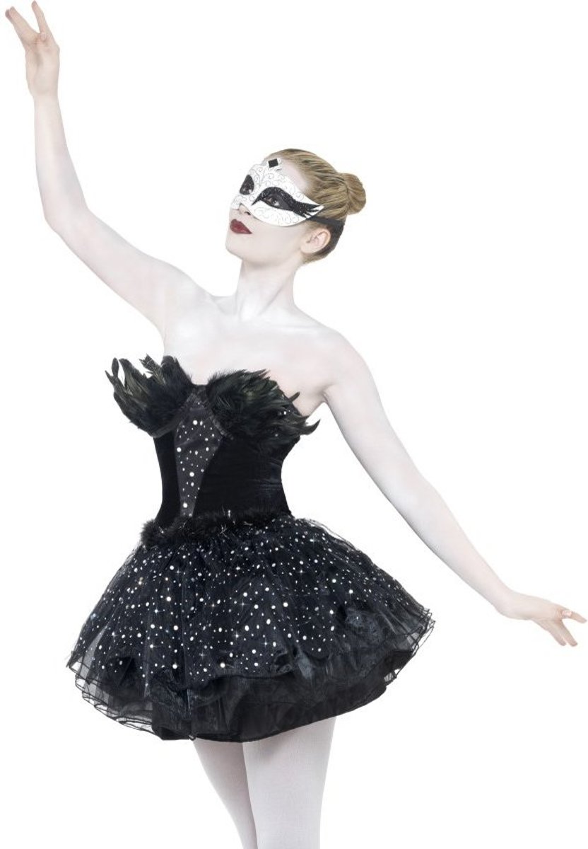 Black Swan Ballerina kostuum | Zwart jurkje met tutu maat M (40-42)